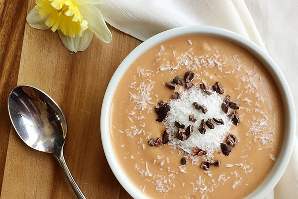 Carrot Cake Protein Smoothie. Recipe at Casey’s Wholesome Kitchen.