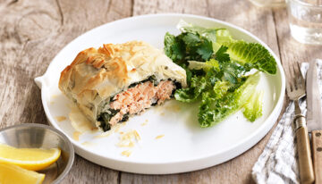 Salmon and Spinach Filo Parcels