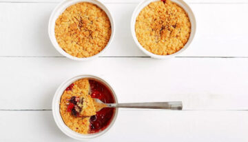 Junior Pear, Apple and Raspberry Crumbles