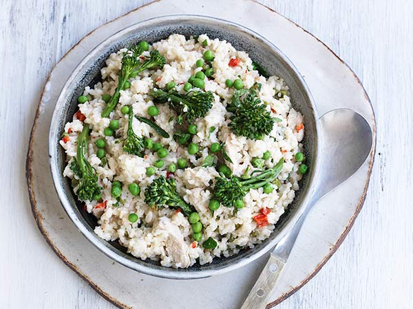 Spring Chicken and Vegetable Risotto - Rice Cooker Recipe