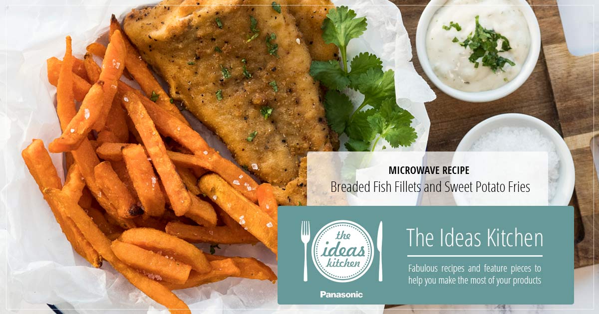 Homemade Breaded Fish Fillets and Sweet Potato Fries The Ideas Kitchen