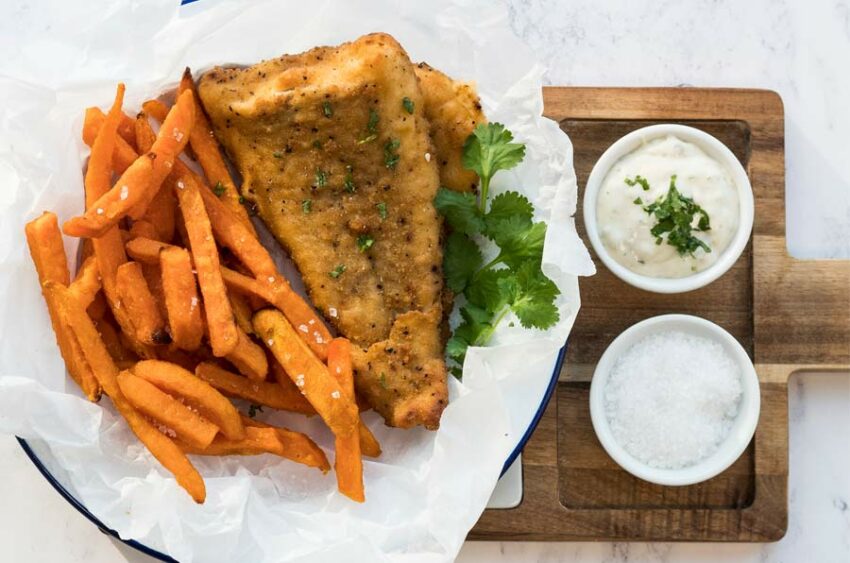 Homemade Breaded Fish Fillets and Sweet Potato Fries The Ideas Kitchen