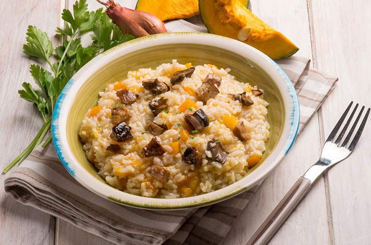 Pumpkin and Mushroom Risotto - Rice Cooker Recipe