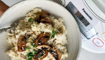 Rice Cooker Mushroom Risotto