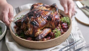 Balsamic Roast Chicken with Grapes