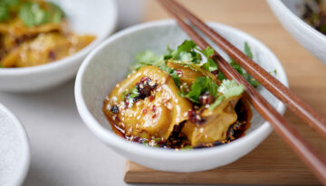 Pork & Prawn Wontons in Chilli Oil