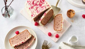 Almond Cake with Raspberries and White Chocolate