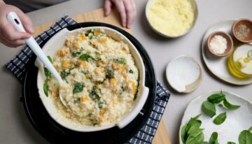 Oven Baked Pumpkin & Spinach Risotto
