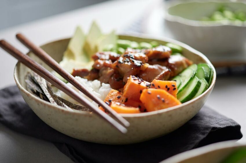 Chicken Teriyaki Poke Bowl | The Ideas Kitchen
