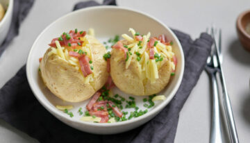 Air Fry Style Cheese & Bacon Jacket Potatoes