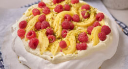 Pavlova with Mango & Raspberries